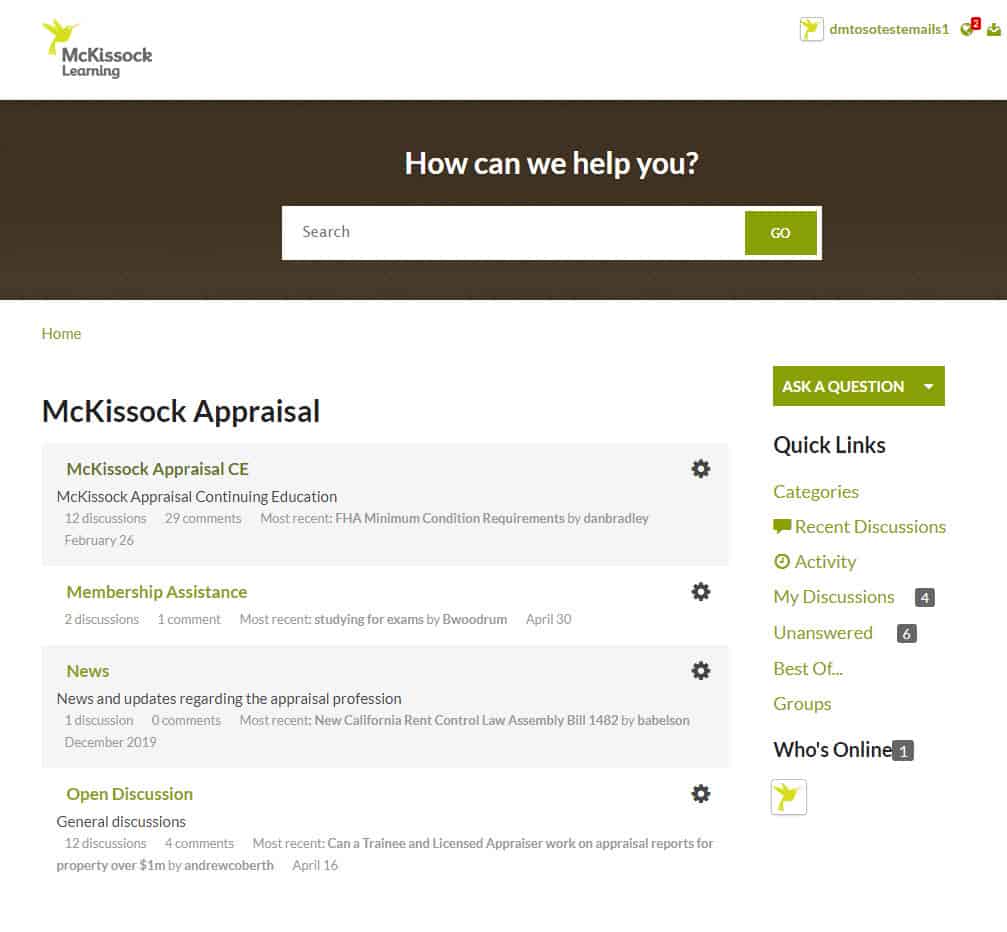 How do I access the appraisal community in the membership dashboard